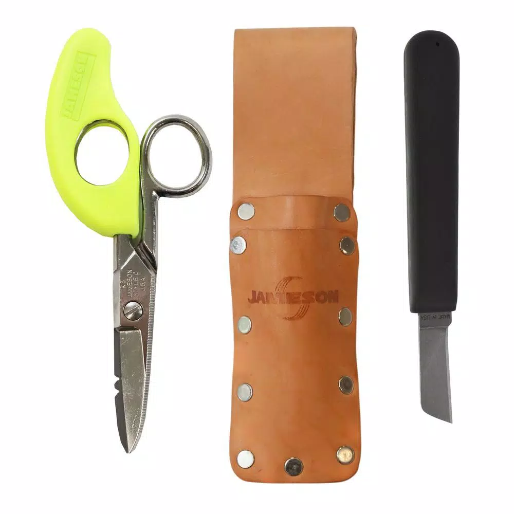 Hot Sale 🛒 Jameson Cable Splicer’s Kit, 5-1/4 In. With Tunnel Loop Leather Pouch ⌛ - Image 2