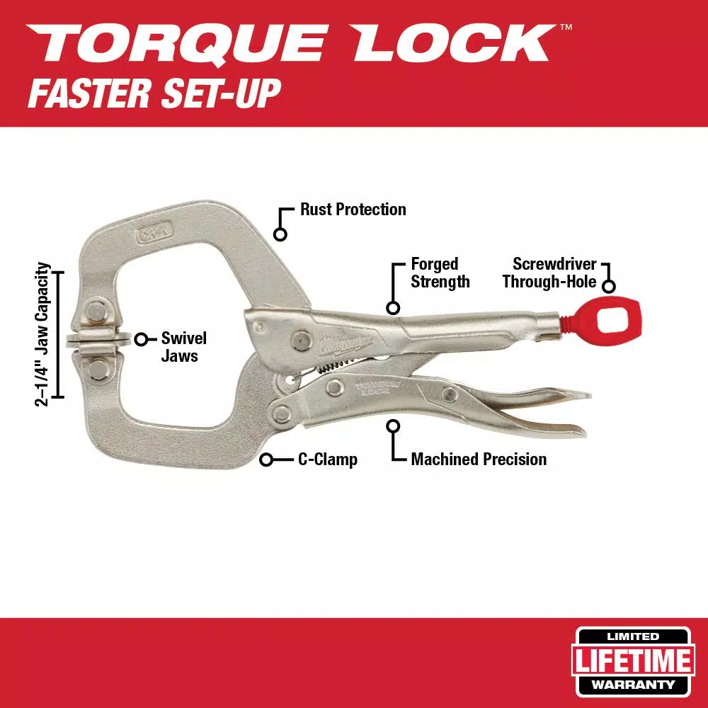 Best reviews of โ๏ธ Milwaukee 6 In. Torque Lock Locking C-Clamp With Swivel Jaws โ - Image 2