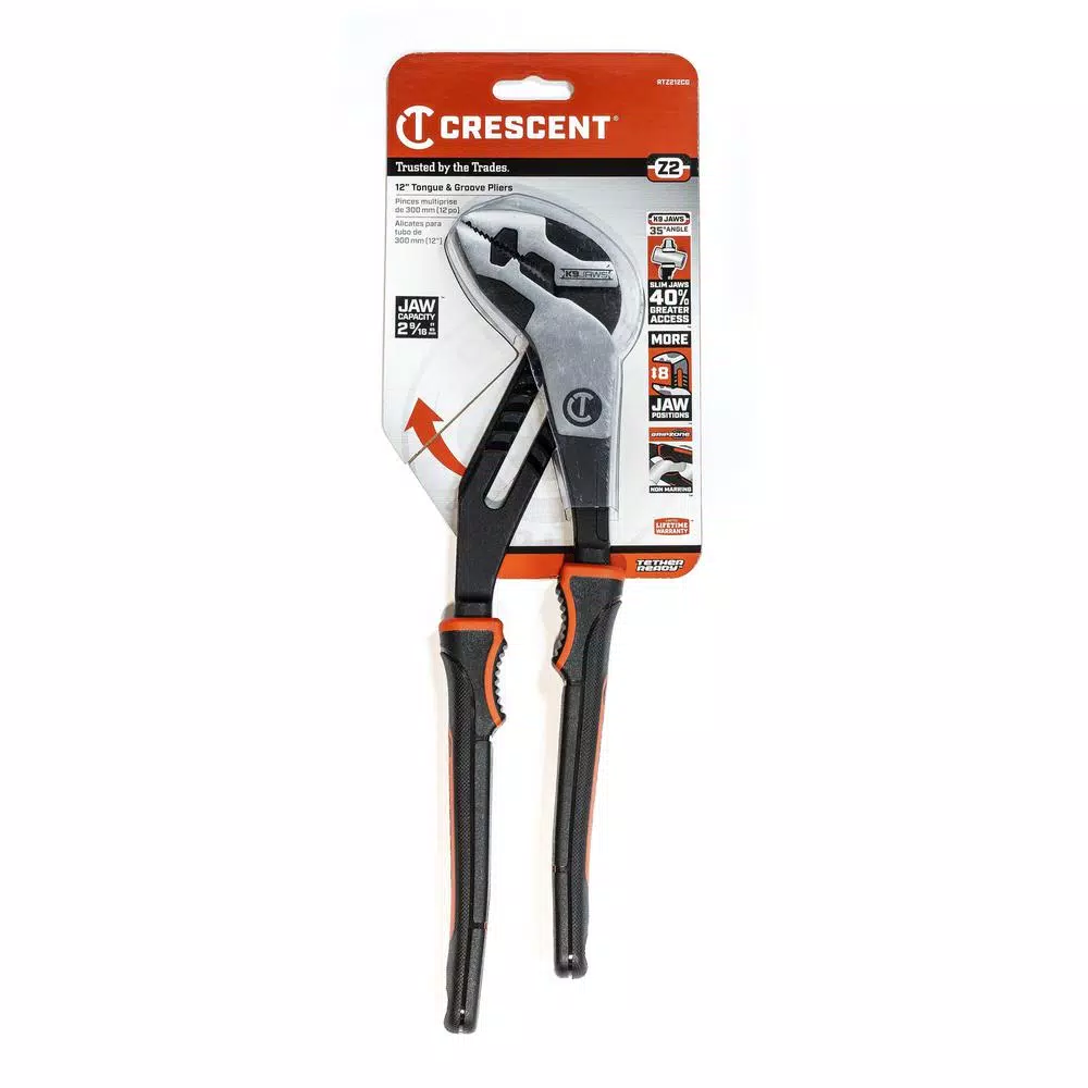 Deals π Crescent 12 In. Z2 K9 Straight Jaw Dual Material Tongue And Groove Pliers β - Image 2