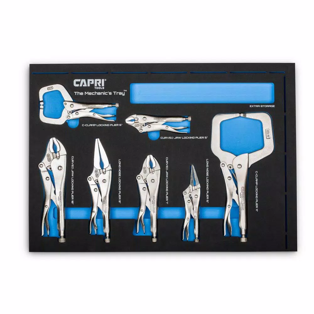Best Pirce ❤️ Capri Tools Klinge Locking Pliers Set With The Mechanic’s Tray (7-Piece) 🌟
