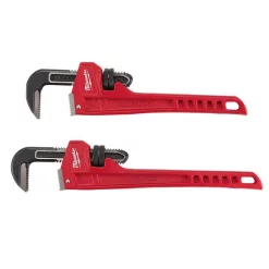 Flash Sale 😀 Milwaukee 14 In. And 18 In. Steel Pipe 🔧 Wrench Set (2-Piece) ✔️