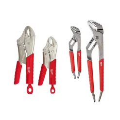 Deals 🎉 Milwaukee Torque Lock Curved Jaw Locking Pliers And 6 In. And 10 In. Straight-Jaw Pliers Set (4-Piece) 🔥