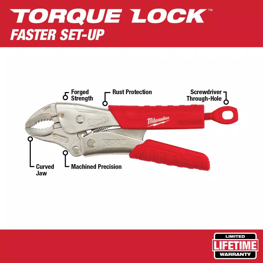 Deals ๐ Milwaukee 10 In. Torque Lock Curved Jaw Locking Pliers With Durable Grip ๐ - Image 2