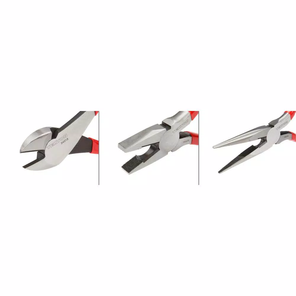 Best Sale 🎉 TEKTON Cutting, Lineman’s, Long Nose Pliers Set (3-Piece) 🥰 - Image 2