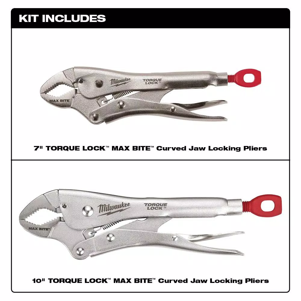 Brand new ๐ Milwaukee 7 In. And 10 In. Curve Torque Lock Locking Pliers Set (2-Piece) ๐ - Image 2