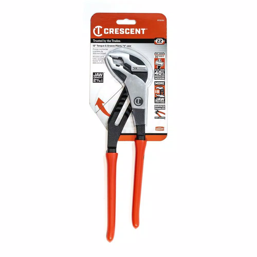 Discount π Crescent 12 In. Z2 K9 Straight Jaw Dipped Handle Tongue And Groove Pliers β€οΈ - Image 2