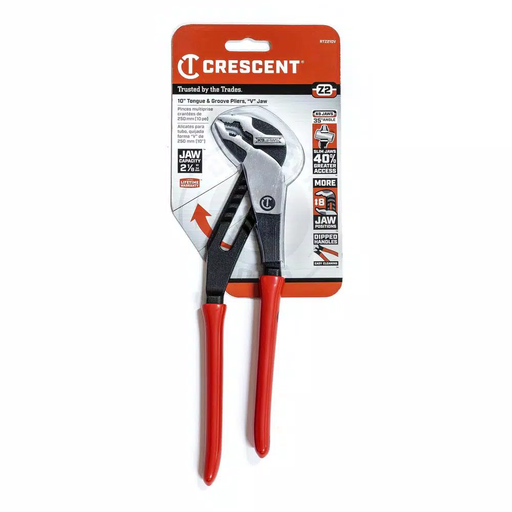 Deals π Crescent 10 In. Z2 K9 V-Jaw Dipped Handle Tongue And Groove Pliers β - Image 2